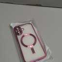 Misea Magnetic for iPhone 16 Case Compatible with MagSafe [Never Yellowing] [Military Grade Drop Protection] Full Camera Lens Protector Plating Soft Clear Phone Case for Women 6.1 inch, Hot Pink