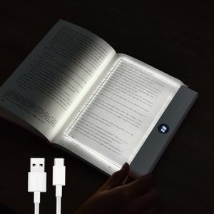Book Light, Rechargeable Clear LED Flat Reading Light with 3 Colors & Timer, Dimmable Panel Plate Lamp Book Full Page Light for Reading in Bed at Night, Funny Gifts for Readers, Kids, Women, Men (White)