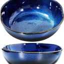 Patelai 2 Pieces Ceramic Fruit Bowl - 47 oz Decorative Pedestal Bowl for Kitchen Counter, Table Countertop & Fruit Bread Candy Snacks Organizer