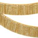 KatchOn, Large Champagne Gold Fringe Garland - 6.5 Feet, Pack of 2 | Foil Fringe Banner for 50th Birthday Decorations | Gold Streamers for Casino, Bachelorette, Retirement, Anniversary Decorations