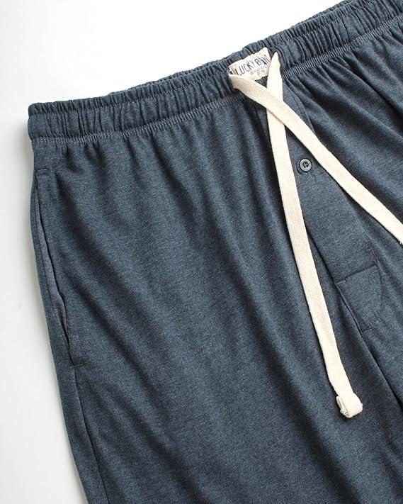 Lucky Brand Mens Pajama Pants Micro Suede Knit Bottom Joggers for Men with Side Pocket - Mens Lounge Pants (Medium, Heather Grey)