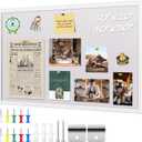 ORIENTOOLS Vision Board, 30" x 40" Pin Board, White Cork Board Bulletin Board, Decorative Cork Board with White Frame, Wooden Frame Cork Notice Board, Corkboard for Office, Home, School