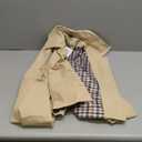 Yeokou Women Oversize Trench Coat Plaid Lining Lapel Button Down Casual Crop Jacket Outwear with Pockets(Khaki-L)