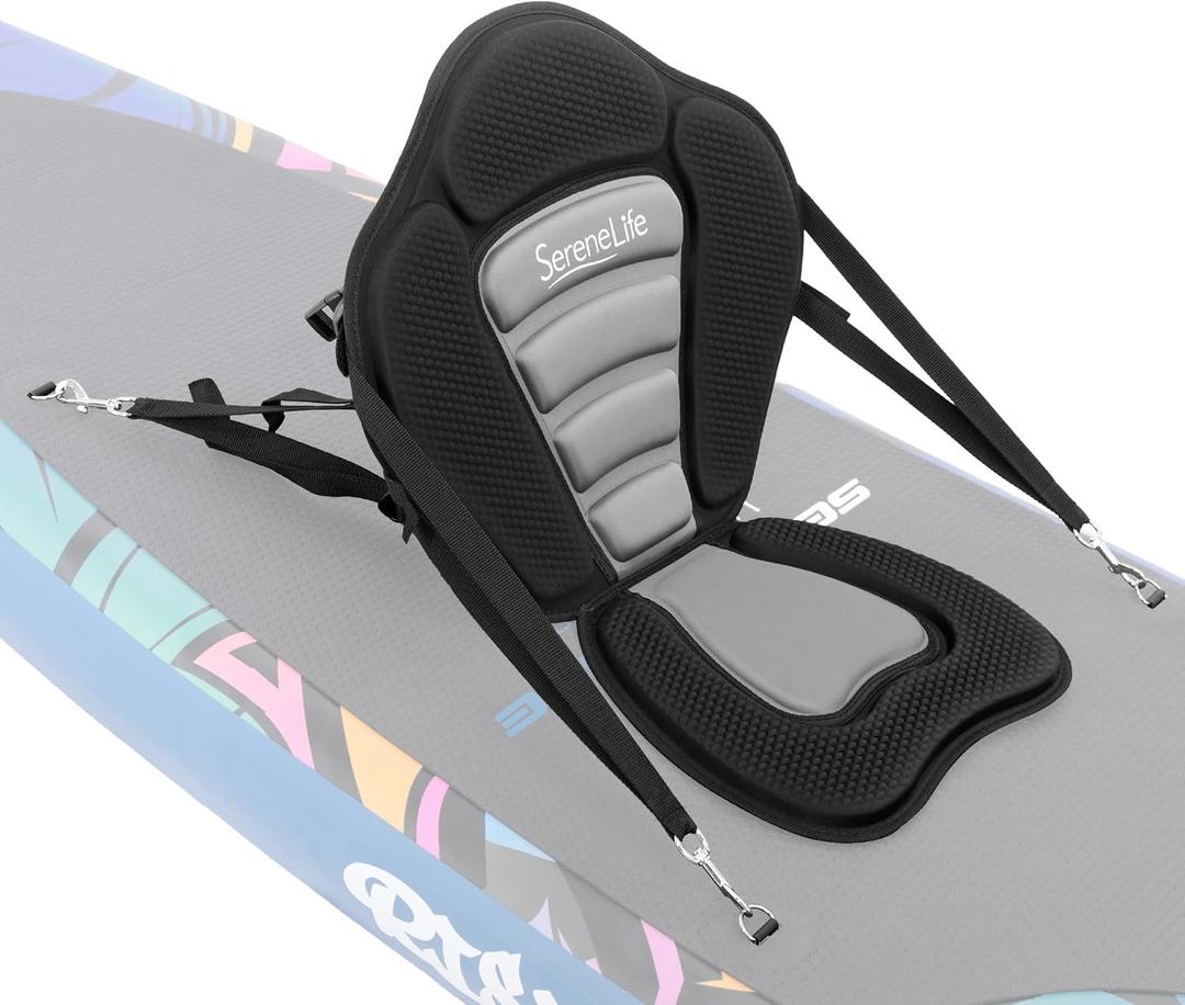 SereneLife Detachable SUP Seat | Adjustable Paddle Board Seat for Kayaks & Paddleboards | Ergonomic High Back Support, Kayak Seats for All Body Sizes | Suitable Fishing Boats & Rowboats