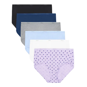 JUST MY SIZE Women's Cool Comfort Cotton High Brief 6Pack (16156C)