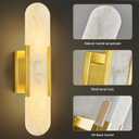 Alabaster Wall Sconce, Modern Sconces Wall Decor Set of 2 Gold, 19.7 in-2Pack
