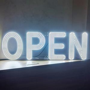 30"x10" Open Sign, Large LED Open Sign for Business, Ultra Bright and Dimmable, Includes 12V Adapter with 4 Lighting Modes for Storefront, Bar, Coffee Shop, Salon (White)