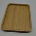Bamber Large Size Bamboo Serving Tray, Rectangular, 15.5 x 11.8 x 0.8 Inches