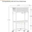 Snughome Craft Cart Compatible with Cricut Maker, Craft Organizers and Storage Table for Cricut Cart with Wheels, Drawer and 28 Vinyl Roll Holders, White, 23.6"(L) x 9.5"(D) x 31.7"(H)