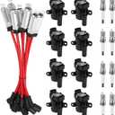 8Pcs UF262 Round Ignition Coils with 9748UU 8mm Spark Plug Wires & 41-962 Platinum Spark Plugs Compatible with Chevy Silverado Suburban Tahoe, GMC Sierra Yukon, Cadillac 4.8L 5.3L 6.0L V8, Not Square