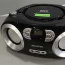 MEGATEK Portable CD Boombox with FM Stereo Radio, Bluetooth, USB Port, and Backlit LCD Display | CD-R/CD-RW/MP3-CD Compatible | AUX Input | Headphone Jack | Programmable CD Player - Black