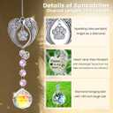Pet Memorial Gifts for Dogs, Loss of Cat Sympathy, Remembrance Bereavement Crystal Suncatcher with Wing Paw, Cat Memorial Gift for Passing Away Loving Pets (Silver)