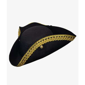 Dress Up America Tricorn Hat for Adults - Historical Colonial Hat for Men - Black - One Size