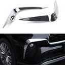 x xotic tech Front Fog Light Cover Trim Eyebrow Spoiler Molding Compatible with Toyota Highlander 2020 2021 2022 2023 2024 2025 Chrome Silver ABS Car Decoration Exterior Accessories, 2Pcs/Set