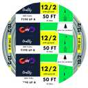 12/2 UF-B Wire Gray Solid Underground Feeder Cable (50 Ft)