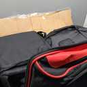 3 Ball Bowling Bag with Wheels, 2 Ball Bowling Bags Double roller with 1 Ball Add On Bag, Multi-Pockets & Shoe Compartment (Fits Up to Size 15) (Red)