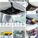 Car Ceiling Cargo Net for SUV,35.4"X25.6"Car Ceiling Storage,Load Capacity Automotive Cargo nets Interior Accessories for Van,Double-Layer Mesh Automotive Roof Camping Essentials