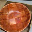 Didaey 6 Pcs Wooden Salad Bowl Set, 12 Inch Round Wood Serving Bowls, 12" Diameter x 2.75" Height, Wooden Woven Salad Bowls for Fruits, Vegetables, Snacks, Kitchen & Dining