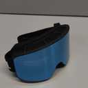 Lamicall Ski Goggles with 3X Anti-Fog - 100% UV Protection, OTG, Gifts for Skiing, Snowboard, Snowmobile, Men, Women (Black Frame - Blue Lens)