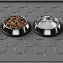 Pieviev 34''x22'' Dog Cat Food Bowl Mat, Silicone Waterproof Food Grade Pet Food Mat for Floor, High Raised Edge to Prevent Spills, Non-Slip & Easy Clean Pet Placemat for Dog & Cat Bowls, Dark Gray