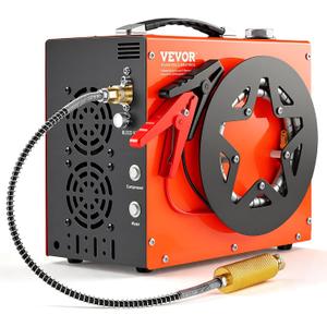 VEVOR PCP Air Compressor, 4500PSI/30Mpa Portable PCP Airgun Compressor - Built-in Water and Fan Cooling System, Auto-Stop | DC12V/AC120V Paintball Tank Compressor for Air Rifle, Scuba Diving Bottle