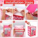 2 x Large Valentine's Day Card Box for with 50 Valentine Cards DIY Vending Machine Valentines Day Mailbox Cards Set for Exchange Valentines Party Favors Supplies