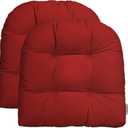 RSH DECOR: Sunbrella Tufted Wicker U-Shape Cushions Set of 2 | 19 x 19 | Water and Fade-Resistant Performance Fabric | Outdoor Seat Cushions for Patio Furniture | Canvas Jockey Red