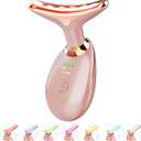 ELISHINE 7 Color Face and Neck Massager Light Therapy, Red Light Based Facial Massager for Skin Care, Firming, Smoothing (Rose Golden)