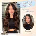 20" Wavy Hair Topper 6.5"x6.5" Base Size Hair Toppers for Women Synthetic Hairpieces for Women with Thinning hair Wavy Clip In (Gradual brown)