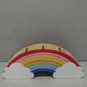 Bright Creations Rainbow Wooden Pen Holder for Desk Accessories, Cute School Supplies (12.6 x 5.04 x 2.32 In)