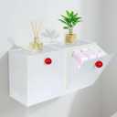 Pad Holder for Bathroom 2 Pack, Wall Mounted Tampon Holder for Bathroom with Lid, Feminine Product Organizer for Home University Apartments Dorm (White)