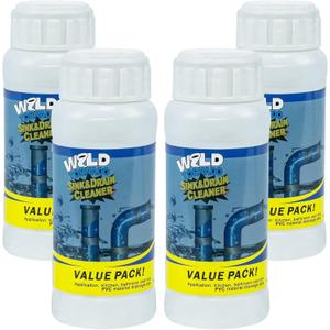 4Pcs Wild Tornado Pipe Dredge, Powerful Sink and Drain Cleaner Powder, Fast Foaming for Kitchen Toilet Pipeline Quick Cleaning Tool