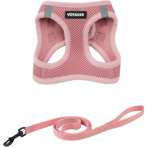 Voyager Step-in Air Cat Leash Harness Set - All Weather Mesh, Step in Vest Harness for Small and Large Cats by Best Pet Supplies - Pink, S