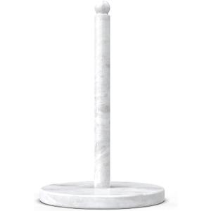 Koville African Natural Marble Paper Towel Holder Countertop, Genuine Stone Paper Towel Holder Stand for Kitchen Storage, for Standard or Jumbo-Sized Rolls(Namib Fantasy), 7" Base