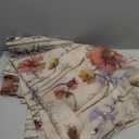 OWENIE Crushed Sheer Curtains 63 Inches Length 2 Panels Set, Sheer Floral Curtians with Printed Design, Printing Drapes on Sheers for Living Room, Rod Pocket Light Filtering Window Sheers 42" W x 63"L