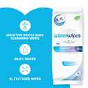 WaterWipes Sensitive Whole Body Cleansing Wipes, 99.9% Purified Water, XL Textured Wipes, Incontinence Care, Fragrance Free, 90 Count
