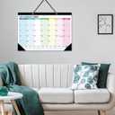 ZTX Desk Calendar 2026 Calendar Wall Calendars 2026-2027-18 Month Planner Extra Large 22"x17" Jan. 2026-Jun.2027 Clear Plastic Cover for Home Office School Colorful
