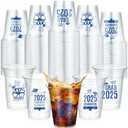 FoldTier 100 Pcs Graduation Cups Graduation Decorations 2025, 16 oz Congrats Grad Party Cups Plastic Disposable Class of 2025 Drinkware Bulk for Grad Celebrations Party Tableware Supplies(Blue)