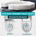 Toilet Seat Riser for Elderly, 2 Inches Elevated Toilet Seat Cushion for Seniors, Universal Fit Raised Toilet Seat Pad, High-Density Foam, Fits Standard & Elongated Toilets, Waterproof Cover
