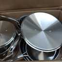 Tramontina Signature Tri-Ply Clad Stainless Steel 12-Pc Pots and Pans Set
Cookware Kitchen Set, Induction-Ready, Dishwasher-Safe, NSF-Certified, Made in Brazil