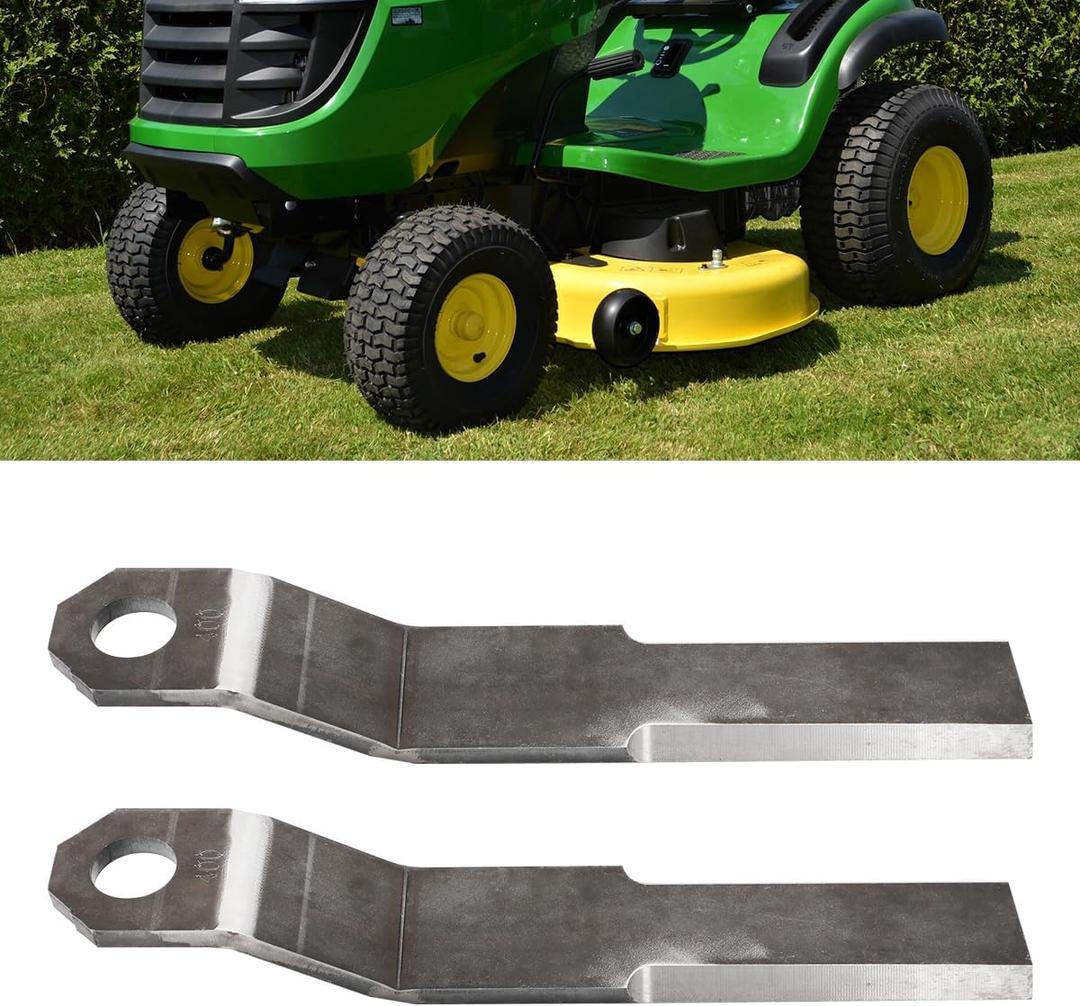 MOTOQUEEN Replacement Bush Hog Cutter Durable Blades for Mower King Skidsteer 2-3/8" x 14" x 3/8" Replacement Blades for Brush Mowers Heavy Duty AR400 Steel 10mm Thick (2 Blade Set)