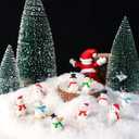 50pcs Snowman Miniatures, Tiny Snowman Ornaments, Mini Christmas Statues for DIY Micro Landscape Crafts, Xmas Home Party Decoration