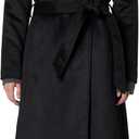 KARL LAGERFELD Women's Luxe Twill Classic Belted Maxi (Black, M)