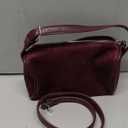 Suede Leather Crossbody Purses Bag for Women,Small Barrel Hobo Purse with Adjustable Strap Designer Fall Shoulder Handbags (Burgundy)