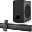 Sound Bar Speakers Bluetooth Wireless, TV Speakers Sound Bar Subwoofer, Home Theater Surround Sound Bar HDMI(ARC) Optical AUX USB 2.1ch Home Audio Sound System TV PC Wall Mount, Ebblack
