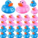 Deekin 24 Pieces Pink Blue Gender Reveal Rubber Ducks in Bulk Mini Ducky Bath Toys Small Ducks for Baby Shower Gender Reveal Party Favor Decorations(Team Boy / Girl)