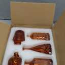 Glass Bud Vase Set of 5, Amber Small Flower Vases for Centerpieces in Bulk, Mini Vintage Vase for Rustic Wedding, Home,Table Decoration