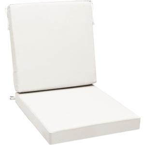 AAAAAcessories Outdoor Seat Cushions for Chairs, One-Piece Design, Fade-Resistant, Waterproof Patio Furniture Replacement Cushions, 20" x 20" x 3" + 20" x 24" x 3", Creamy White