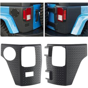 ECOTRIC Rear Corner Guards Body Armor Compatible with 2007-2018 Jeep Wrangler JK JKU Replacement for 11651.01 Tail Light Trim Covers Rear Quarter Panel Textured Black Exterior Accessories 2Pcs