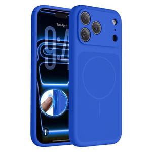 FlyReal Magnetic for iPhone 17 Pro Max Case, Design for iPhone’s New Back, Compatible with MagSafe, Integrated Silicone Camera Control & Camera Protection Microfiber Lining Case, 6.9", Klein Blue